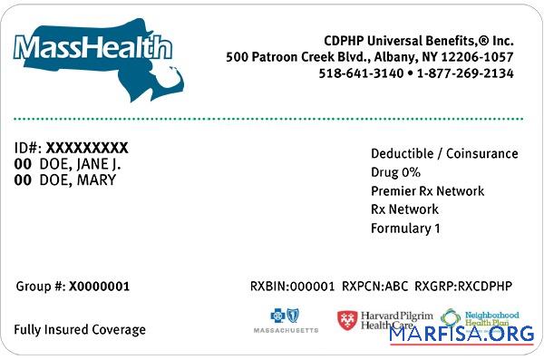 Printable Massachusetts health insurance card download for verification